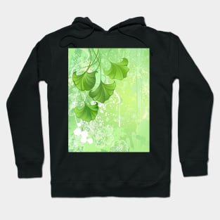 Background with spring green leaves Hoodie